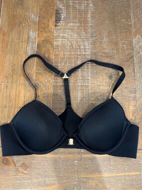 ThirdLove Black Front-Closure Racerback T-Shirt Bra with Gold Clasp
